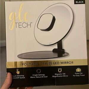 Glo Tech Foldable Travel LED Mirror - Black